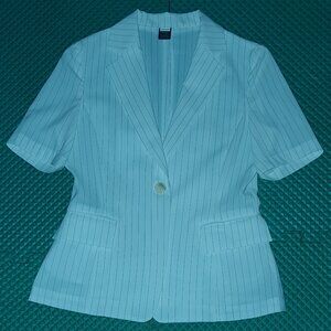 Cool Quick Dry Stripe One Button Dressy Jacket & Skirt Suit Set NEW